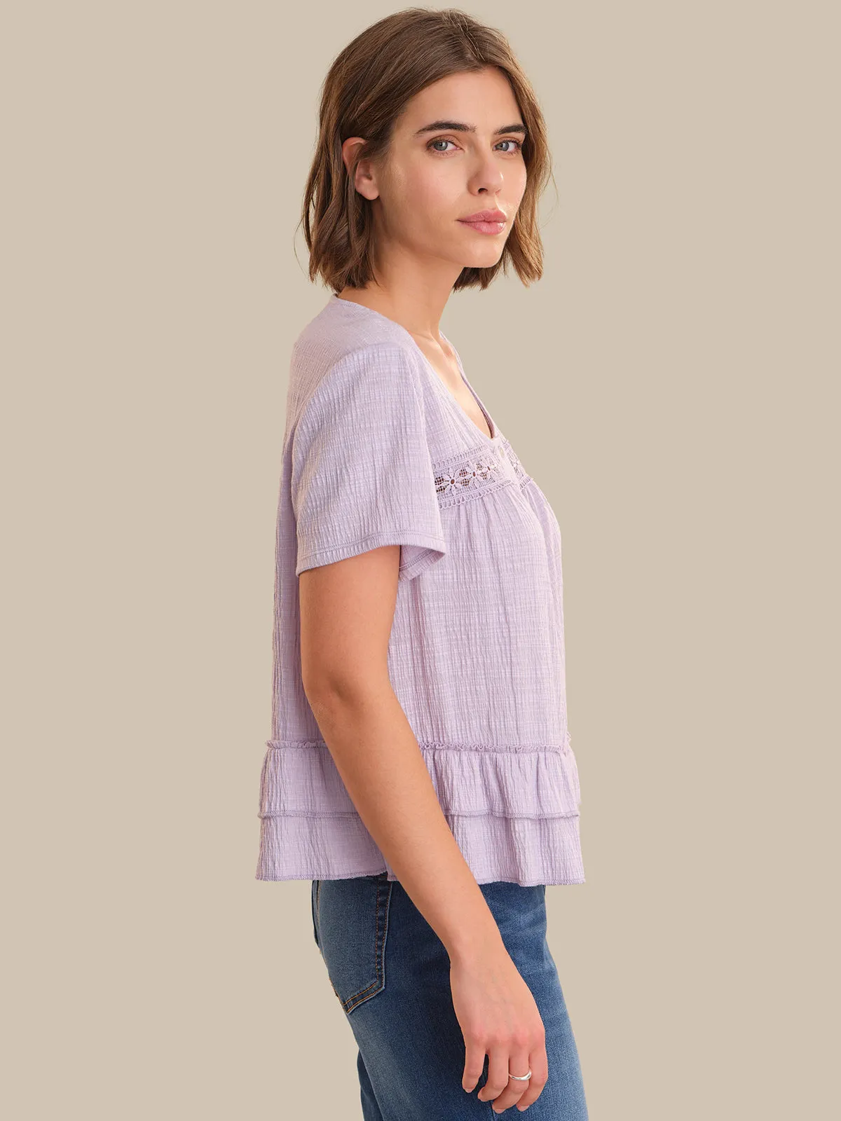Tiered Peplum Knit Top sold by 89th & Madison product image thumbnail 3