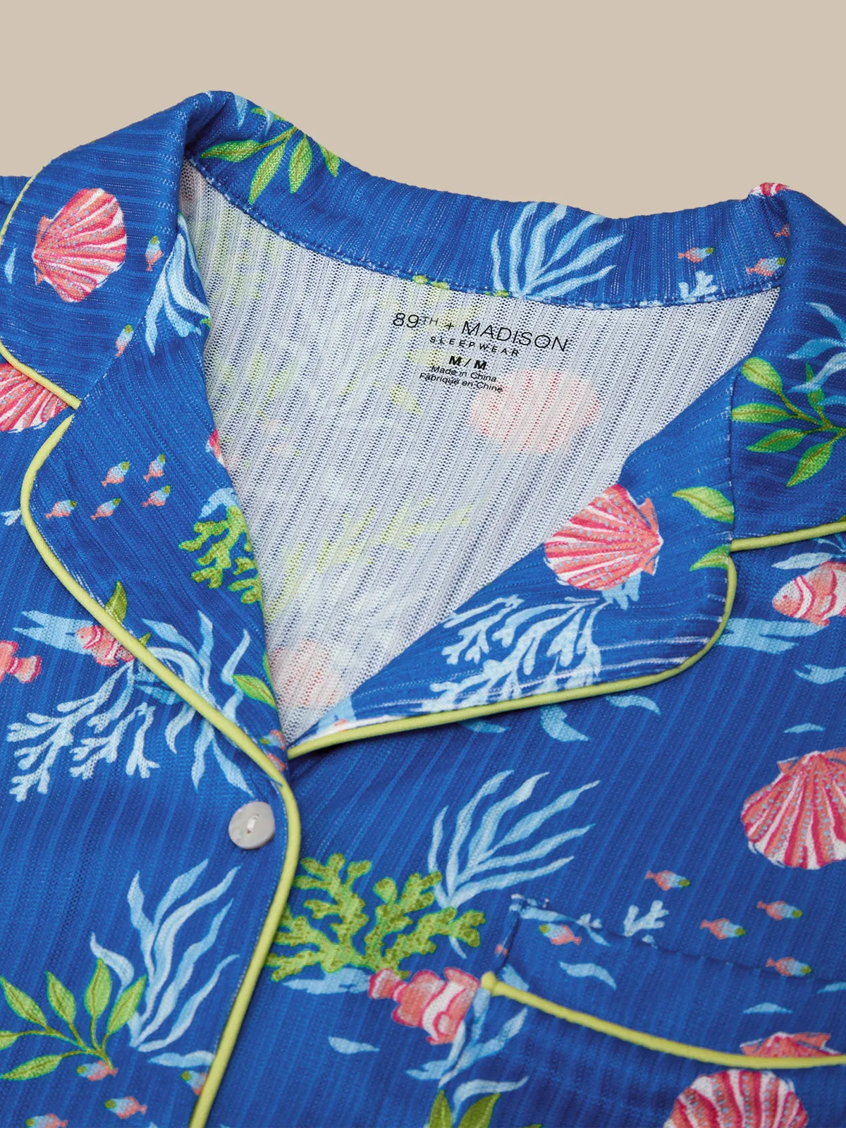 Tropical Sea Print Short Sleeve Pajamas Set sold by 89th & Madison product image thumbnail 4