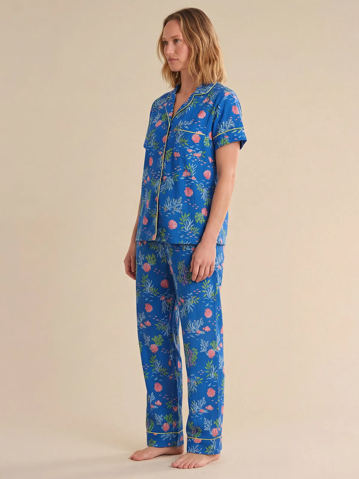 Tropical Sea Print Short Sleeve Pajamas Set sold by 89th & Madison product image thumbnail 3