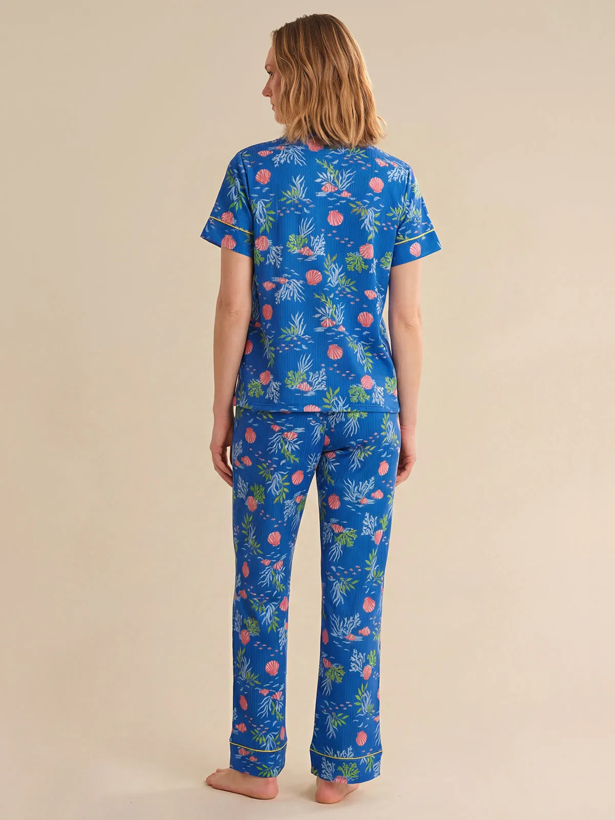 Tropical Sea Print Short Sleeve Pajamas Set sold by 89th & Madison product image thumbnail 2