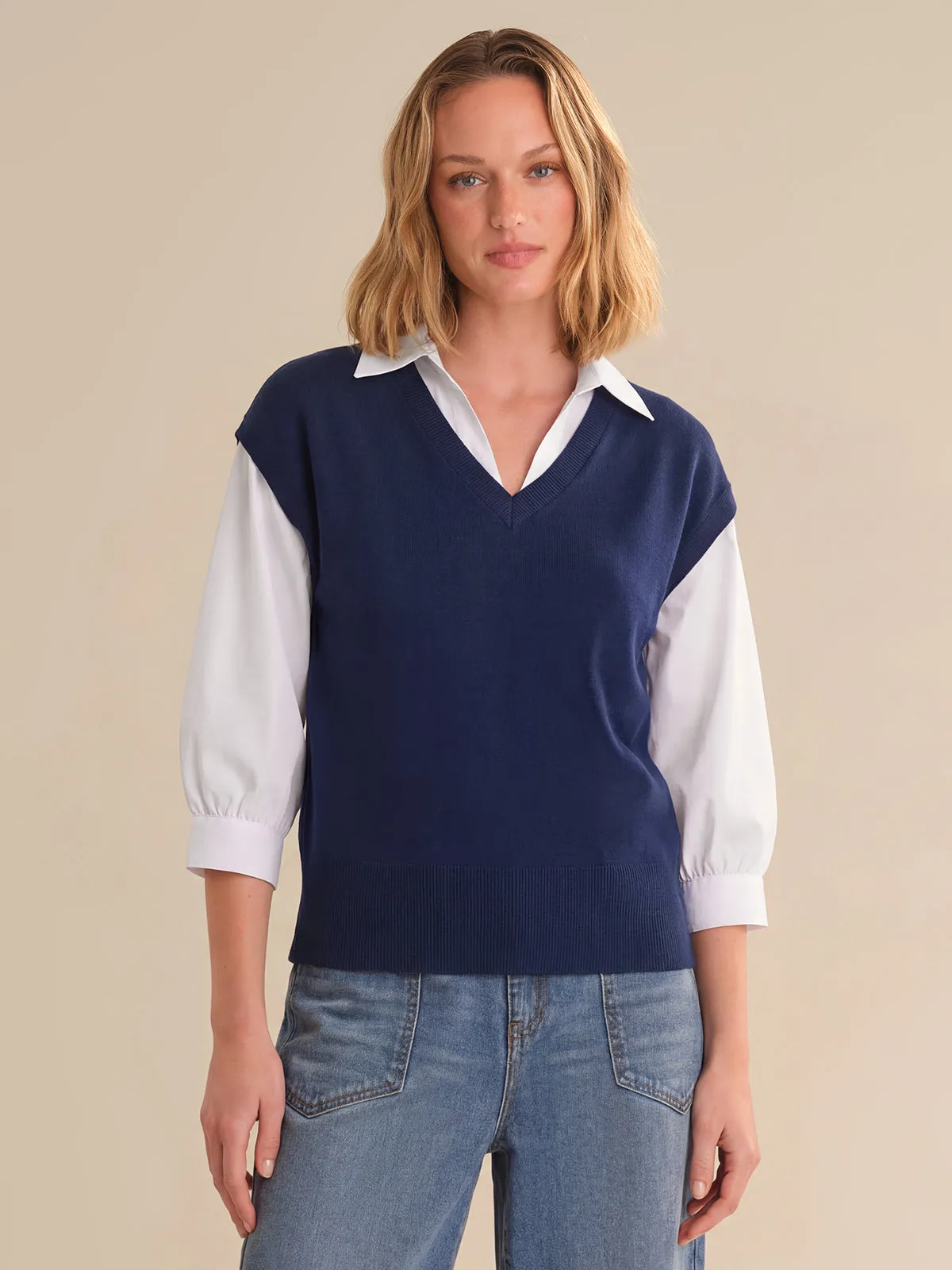 Madison Mixed Media Sweater sold by 89th & Madison