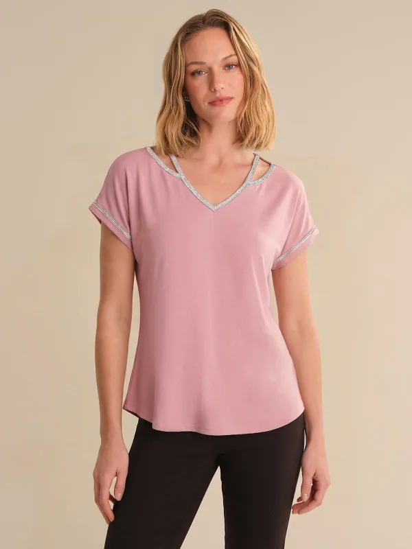 Rhinestone Cut Out Dolman Cool Top made by 89th & Madison