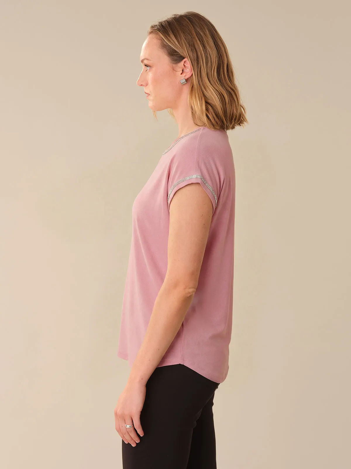 Rhinestone Cut Out Dolman Cool Top sold by 89th & Madison product image thumbnail 3