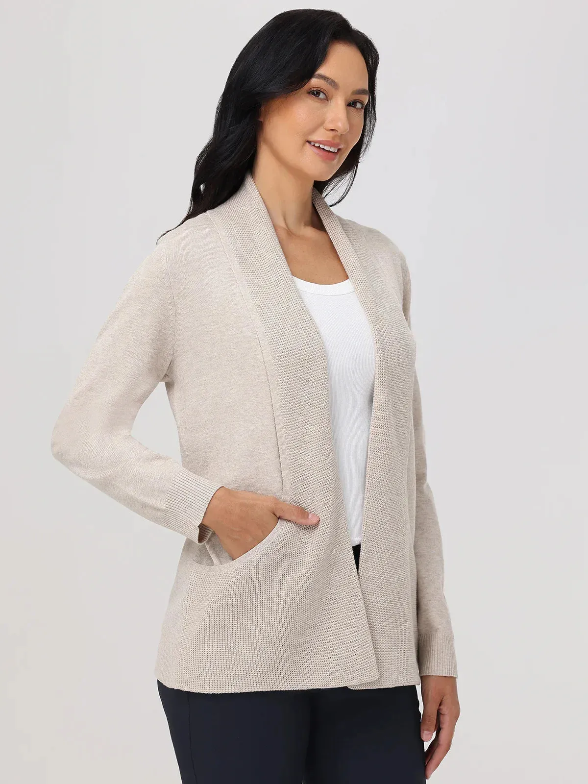 Waffle Stitch J-Pocket Cardigan sold by 89th & Madison product image thumbnail 3