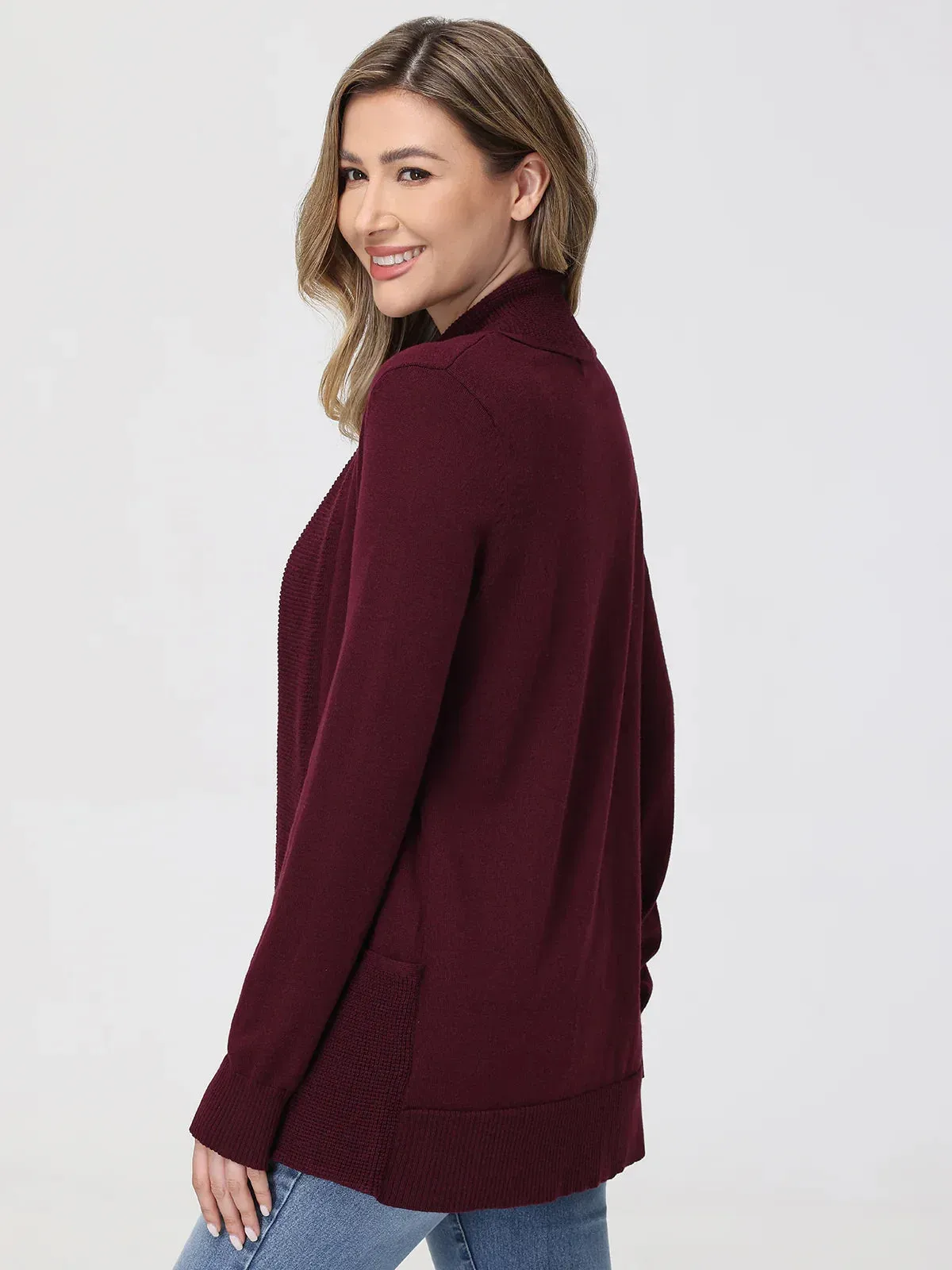 Waffle Stitch J-Pocket Cardigan sold by 89th & Madison product image thumbnail 2
