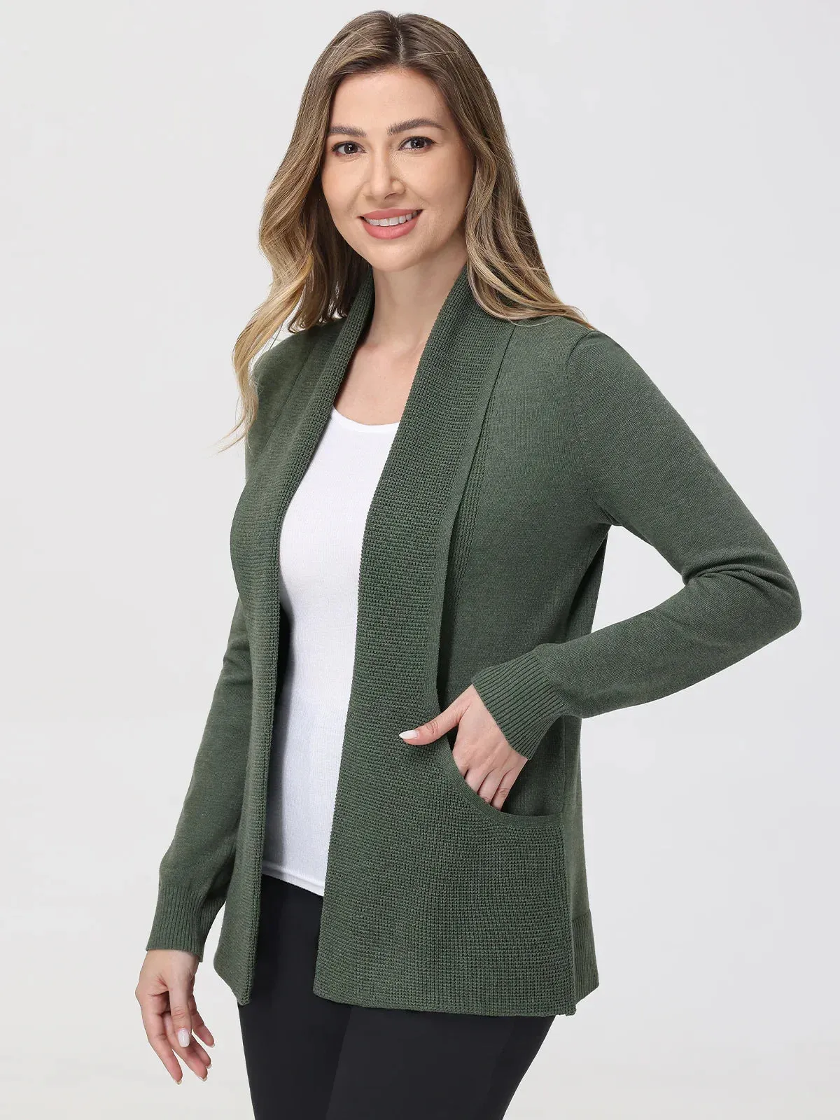 Waffle Stitch J-Pocket Cardigan sold by 89th & Madison product image thumbnail 3