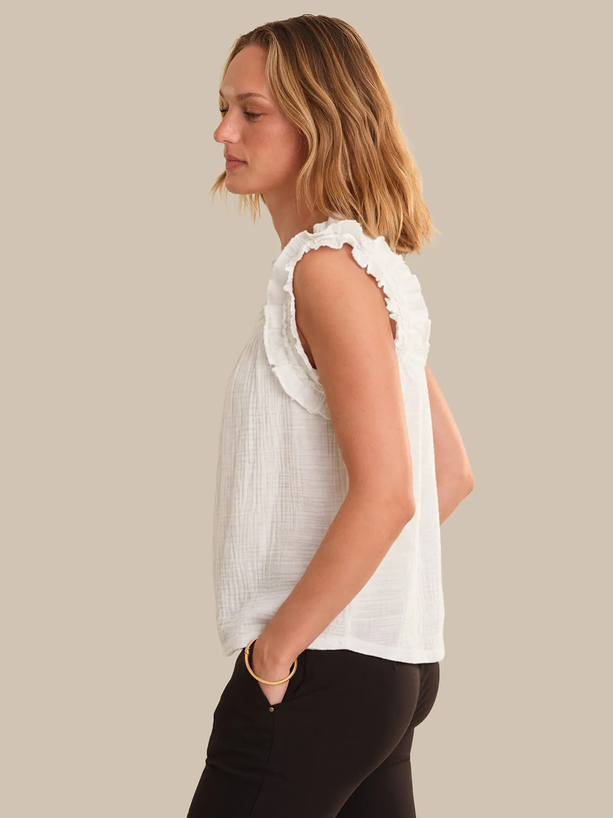 Lace Panel Sleeveless Top sold by 89th & Madison product image thumbnail 3