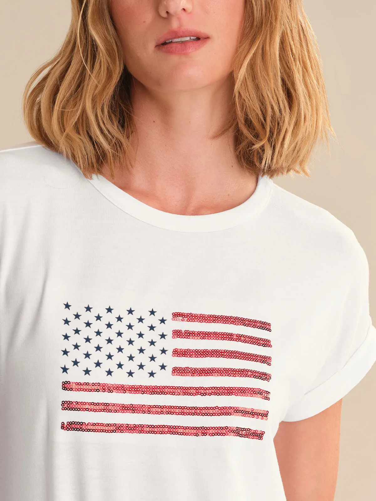 American Flag Sequin Tee sold by 89th & Madison product image thumbnail 4