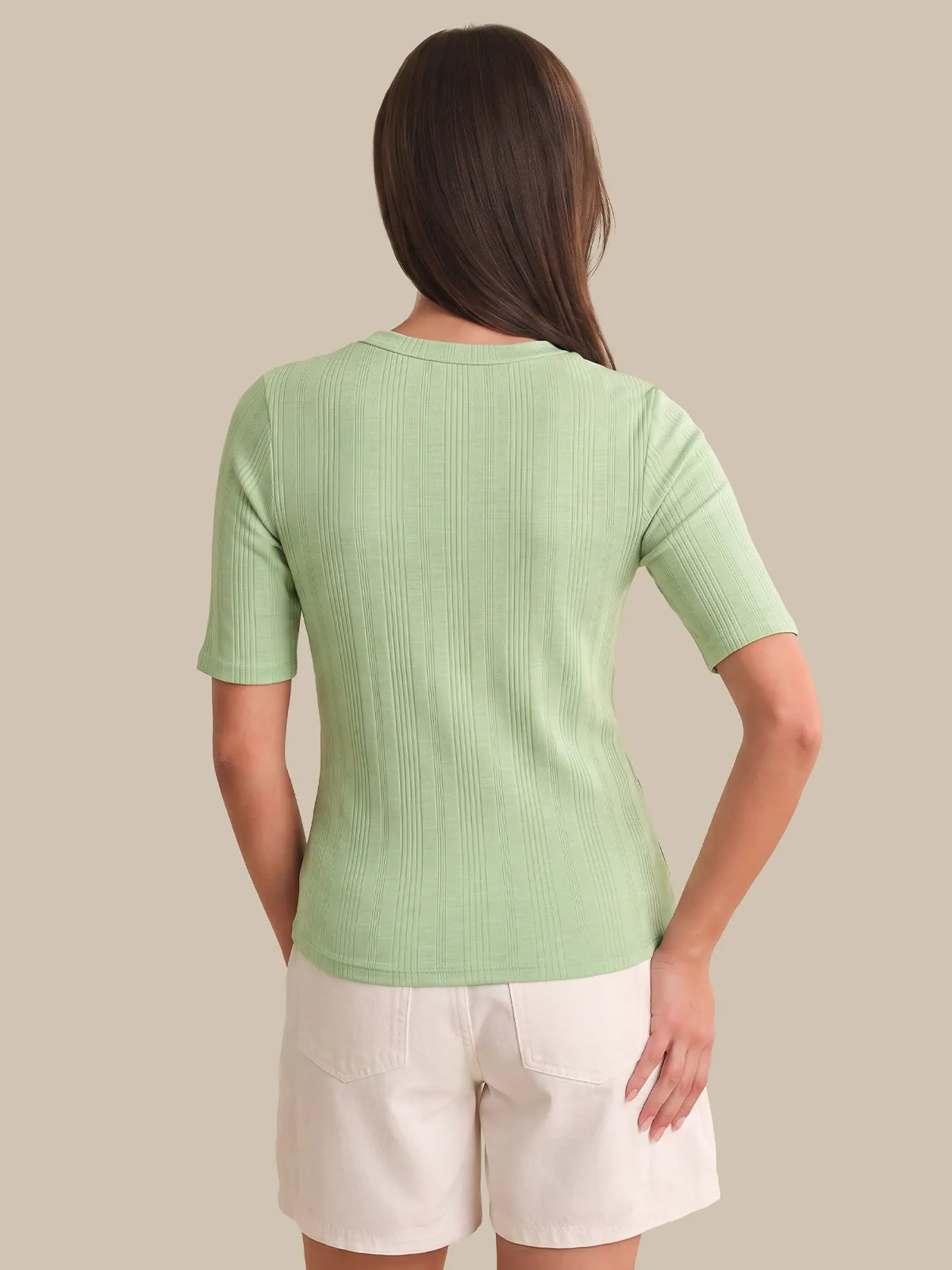 Elbow Sleeve Crewneck Tee sold by 89th & Madison product image thumbnail 2