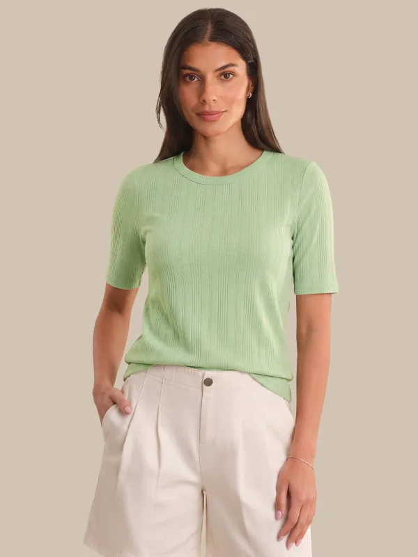 Elbow Sleeve Crewneck Tee made by 89th & Madison