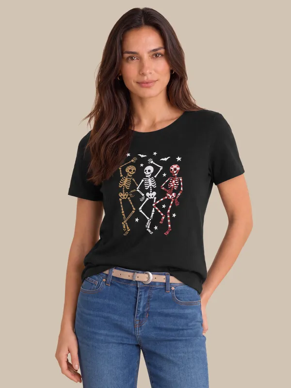 Halloween Dancing Skeleton Graphic Tee made by 89th & Madison