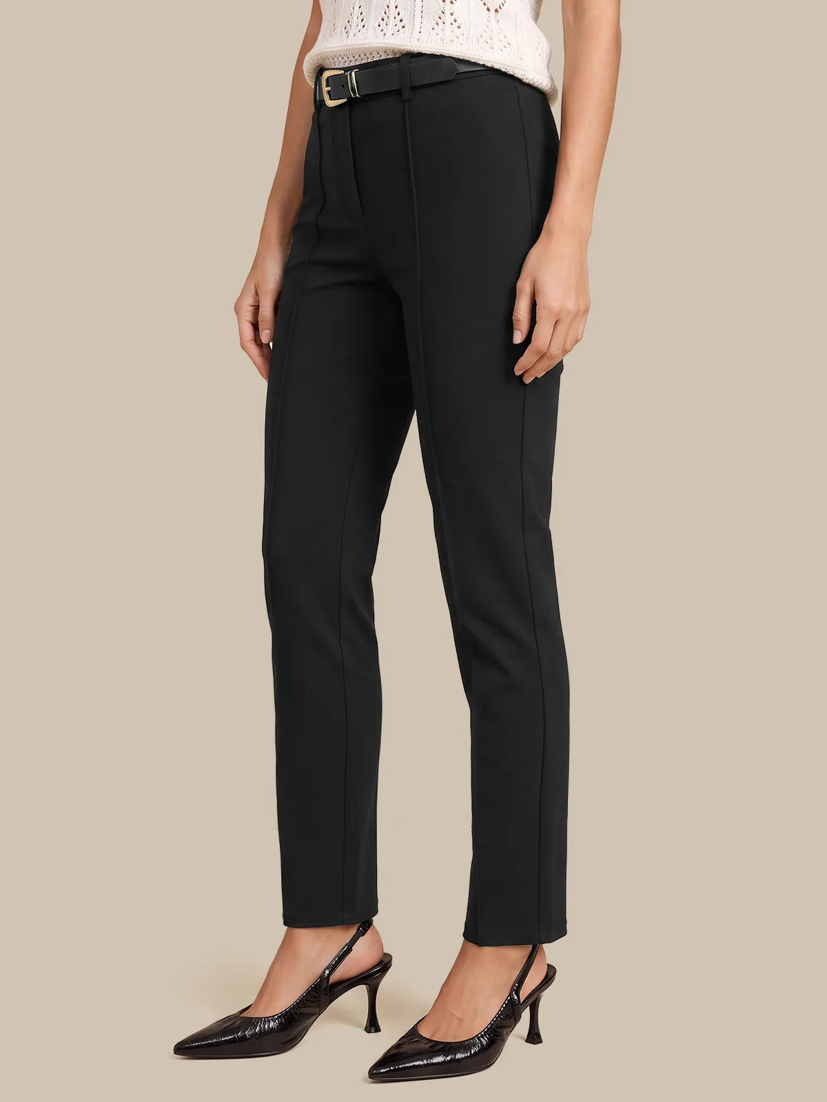 Luxe Ponte Pintuck Skinny Pants sold by 89th & Madison product image thumbnail 3