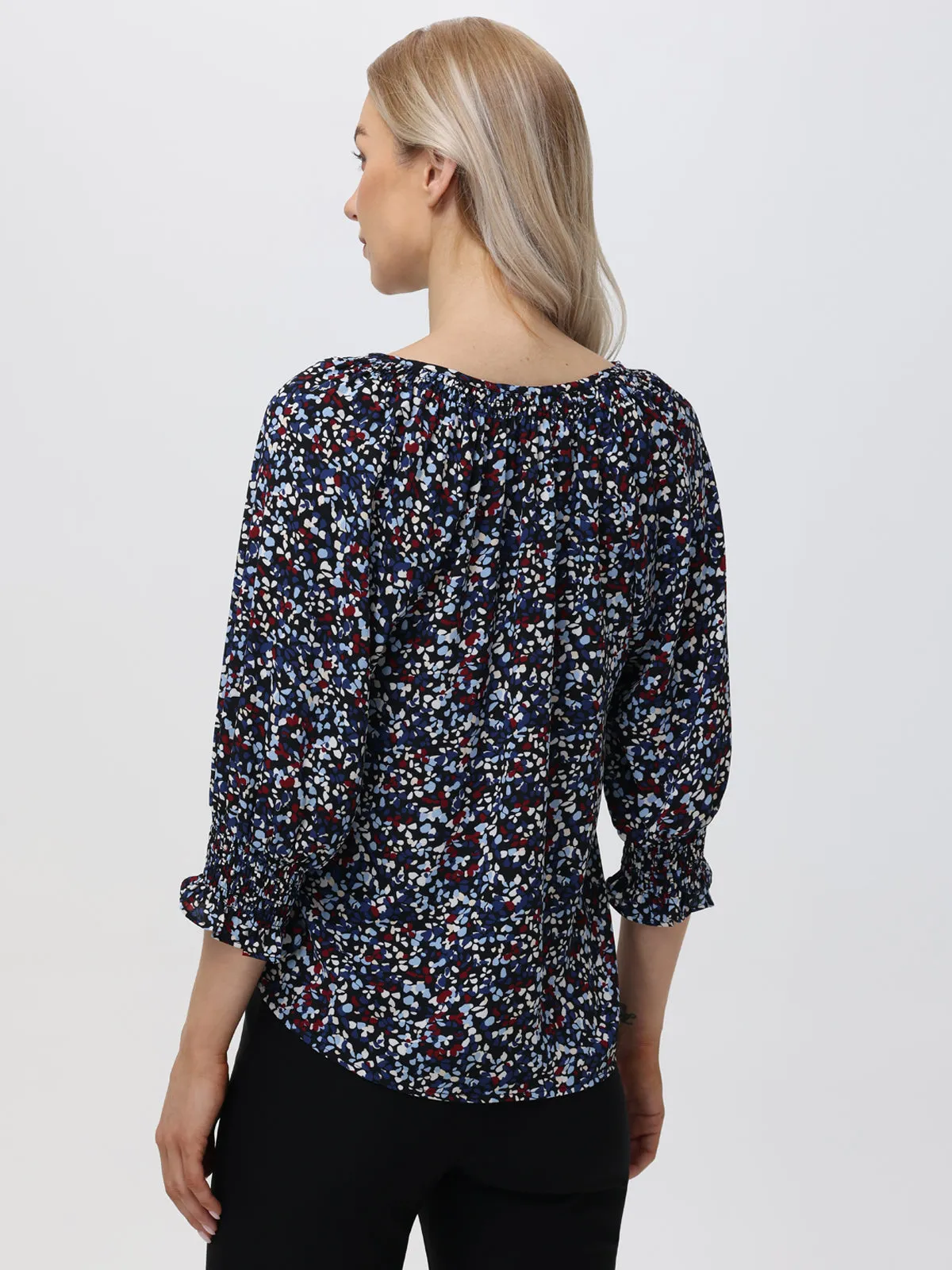 3/4 Sleeve Ditsy Dots Blouse sold by 89th & Madison product image thumbnail 4