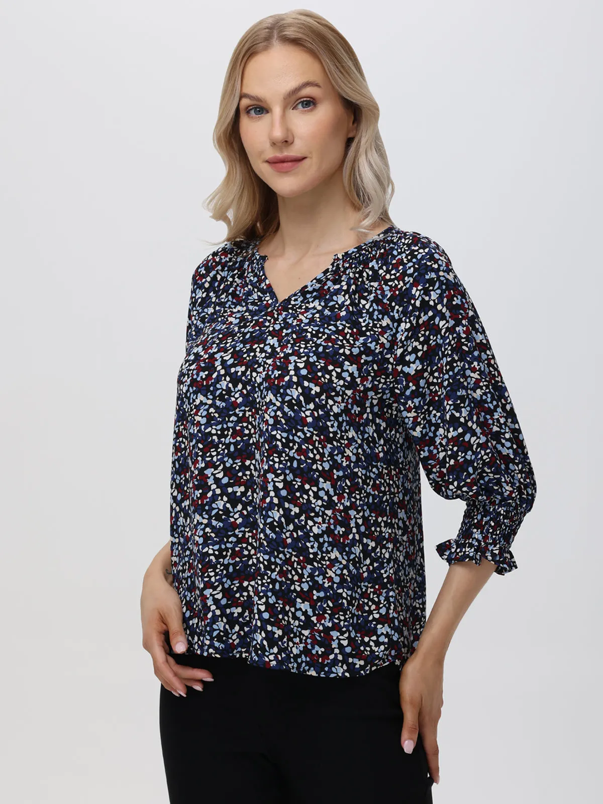 3/4 Sleeve Ditsy Dots Blouse sold by 89th & Madison product image thumbnail 3