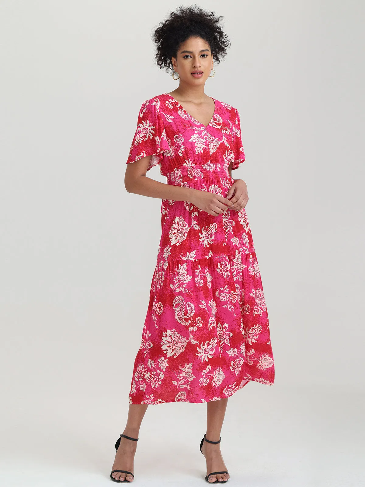 Floral V-Neck Midi Dress sold by 89th & Madison product image thumbnail 4