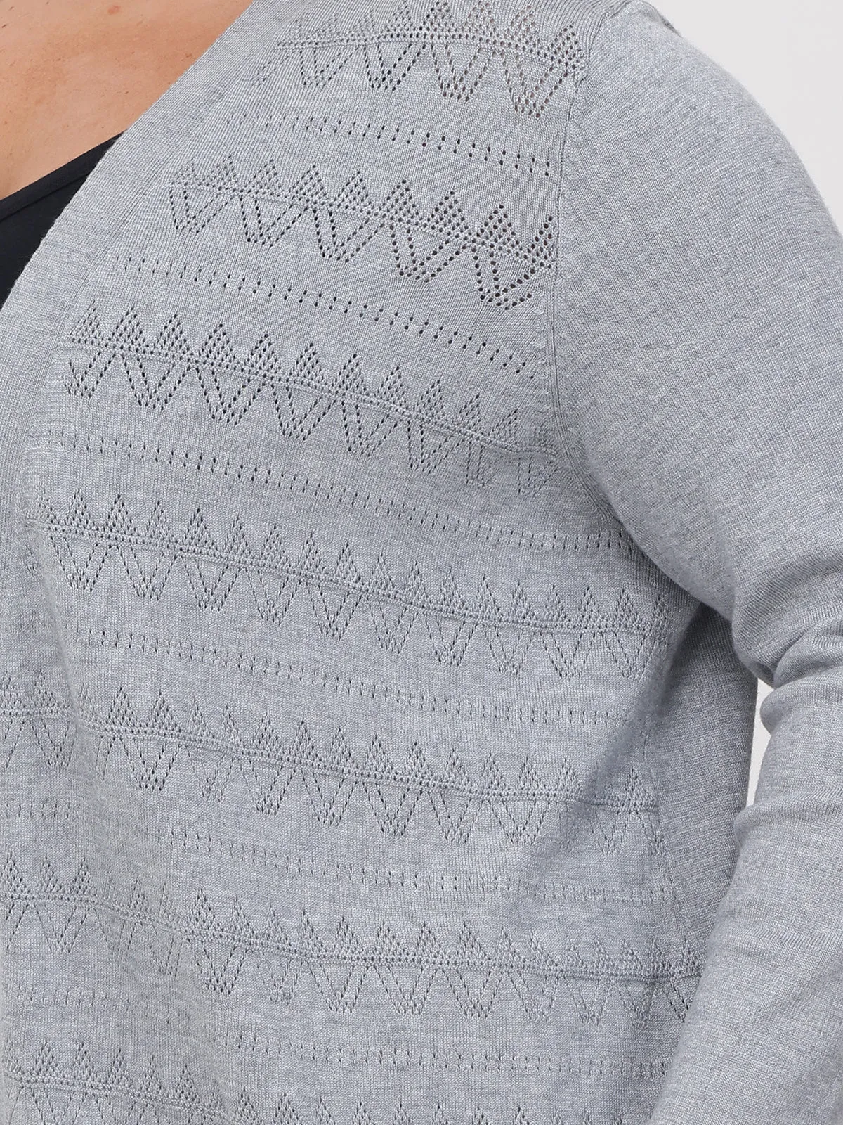 Plus Pointelle Ruffle Cuff Open Cardigan sold by 89th & Madison product image thumbnail 5