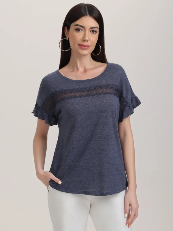 Ruffle Sleeve Tee sold by 89th & Madison