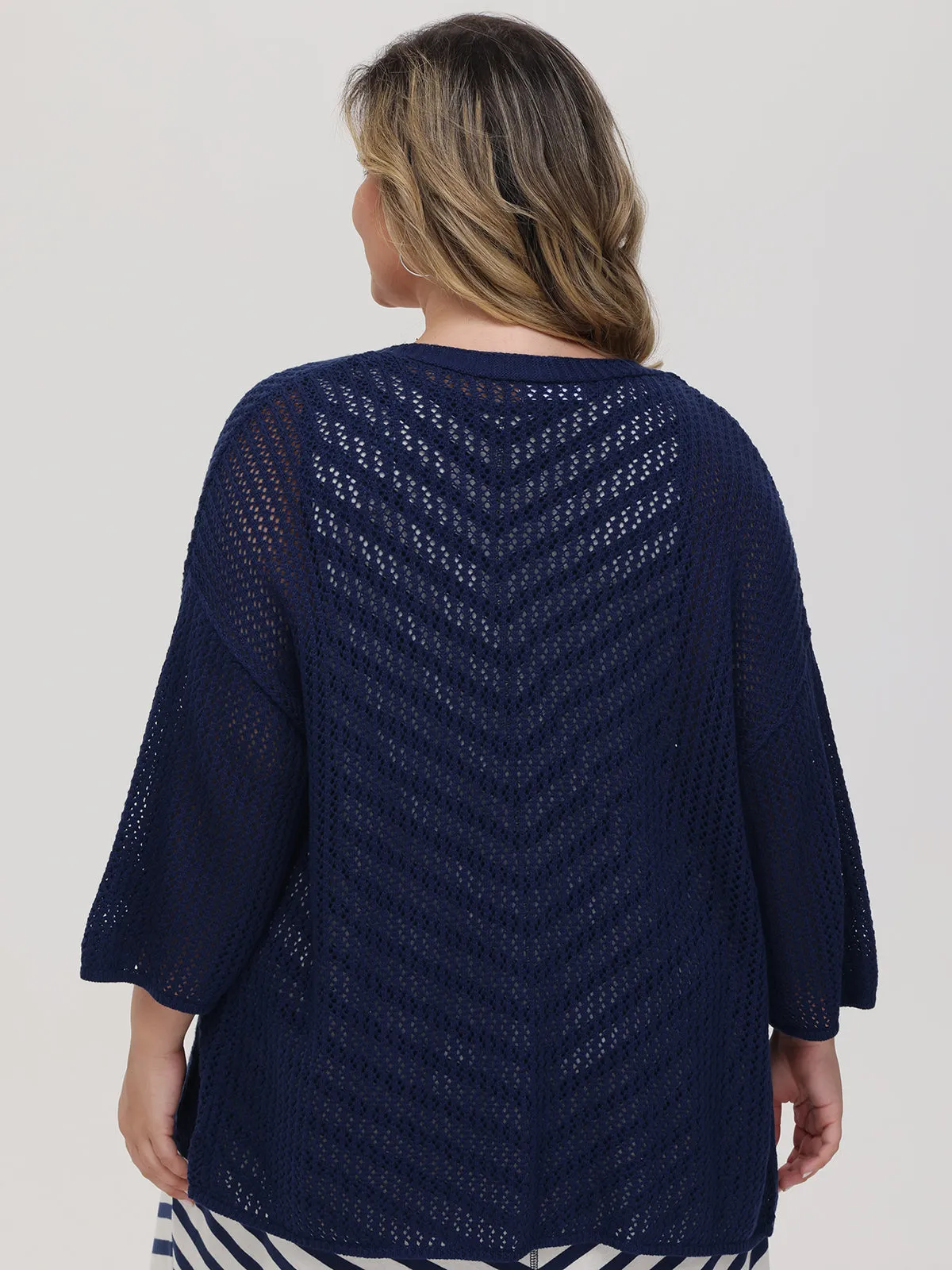 Plus Crochet Drop Shoulder Cardigan sold by 89th & Madison product image thumbnail 2