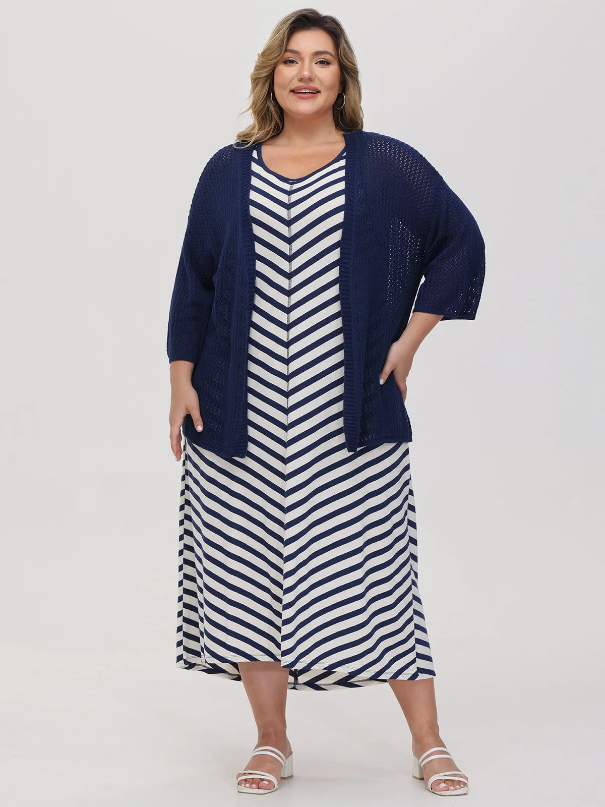 Plus Crochet Drop Shoulder Cardigan sold by 89th & Madison product image thumbnail 5