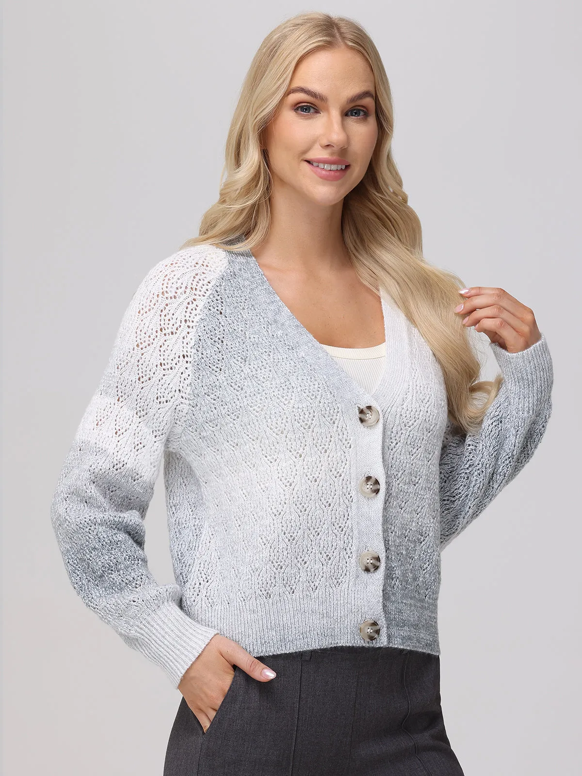Ombre Pointelle Cardigan sold by 89th & Madison product image thumbnail 3