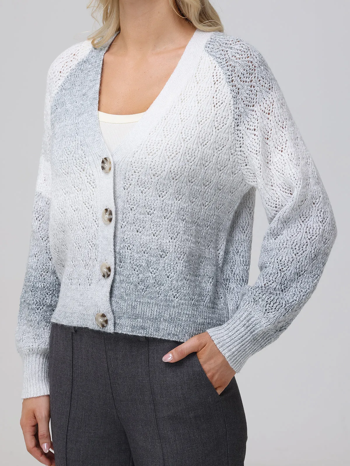 Ombre Pointelle Cardigan sold by 89th & Madison product image thumbnail 4