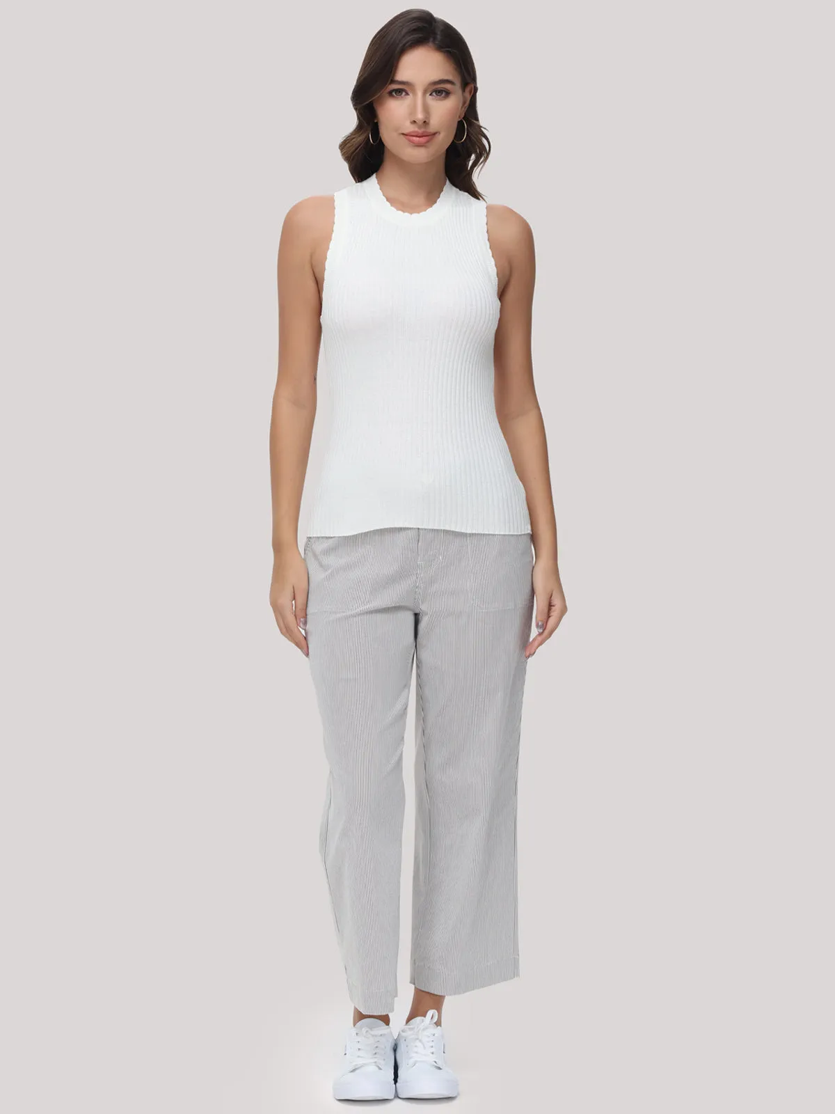 Scallop Trim Tank Top sold by 89th & Madison product image thumbnail 5