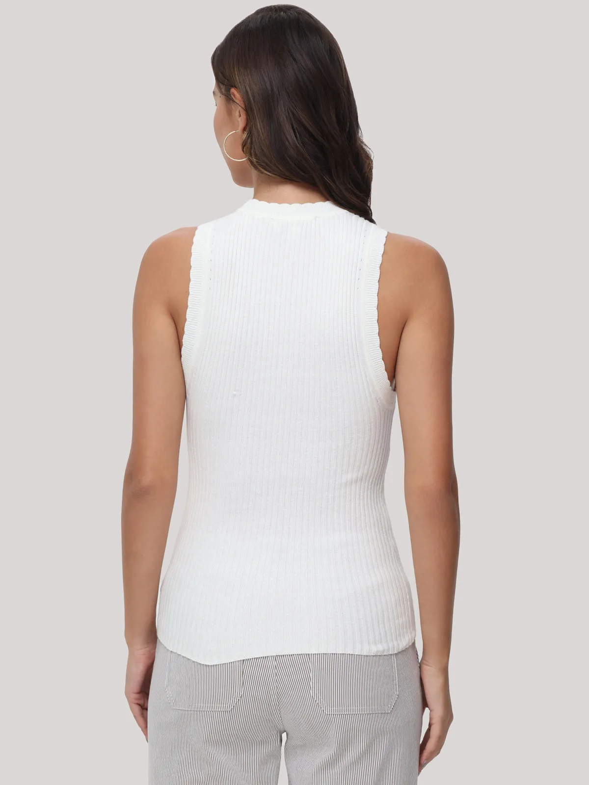 Scallop Trim Tank Top sold by 89th & Madison product image thumbnail 3