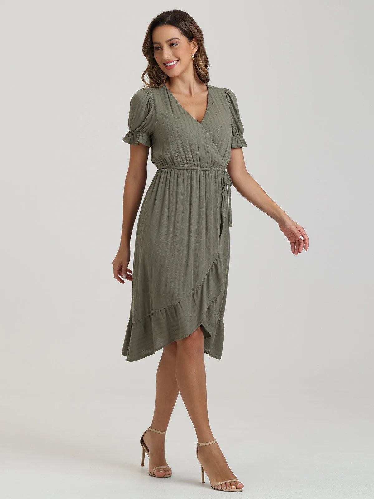 Ruffle Hem Wrap Dress sold by 89th & Madison product image thumbnail 4