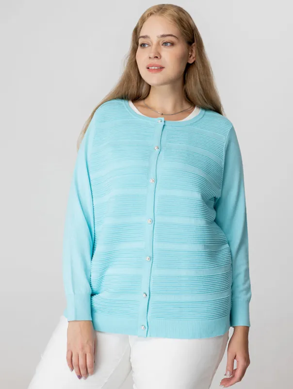 Front Ottoman Stitch Button-Up Cardigan sold by 89th & Madison