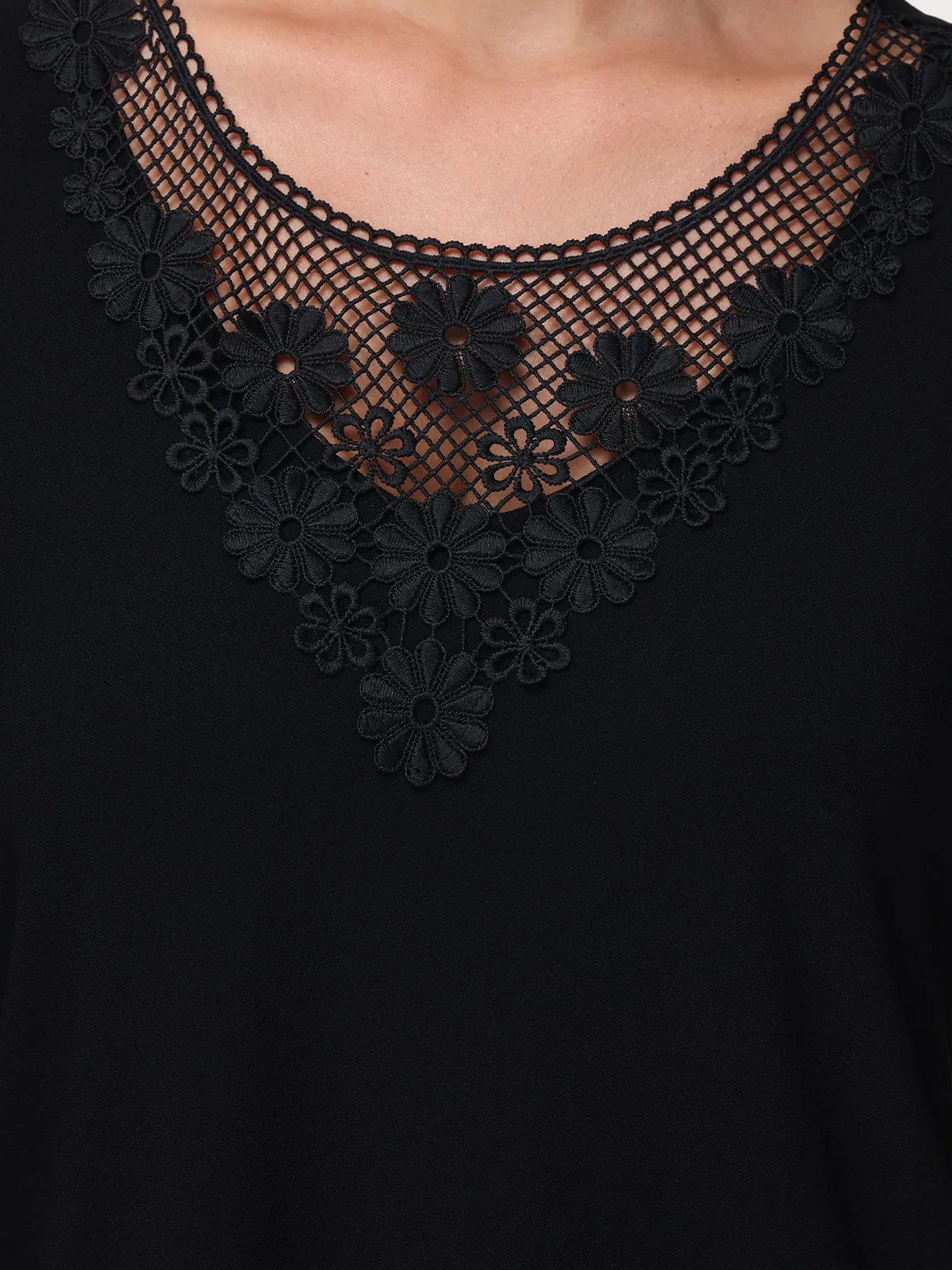 Floral Crochet Sleeve Cool Top sold by 89th & Madison product image thumbnail 4