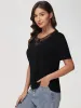 Floral Crochet Sleeve Cool Top sold by 89th & Madison