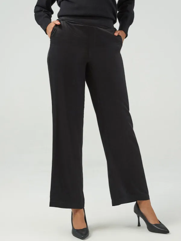 Mid-Rise Wide Leg Satin Pants sold by 89th & Madison