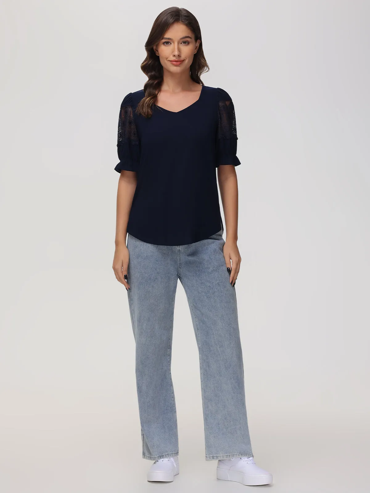 Lace Puff Sleeve Cool Top sold by 89th & Madison product image thumbnail 5