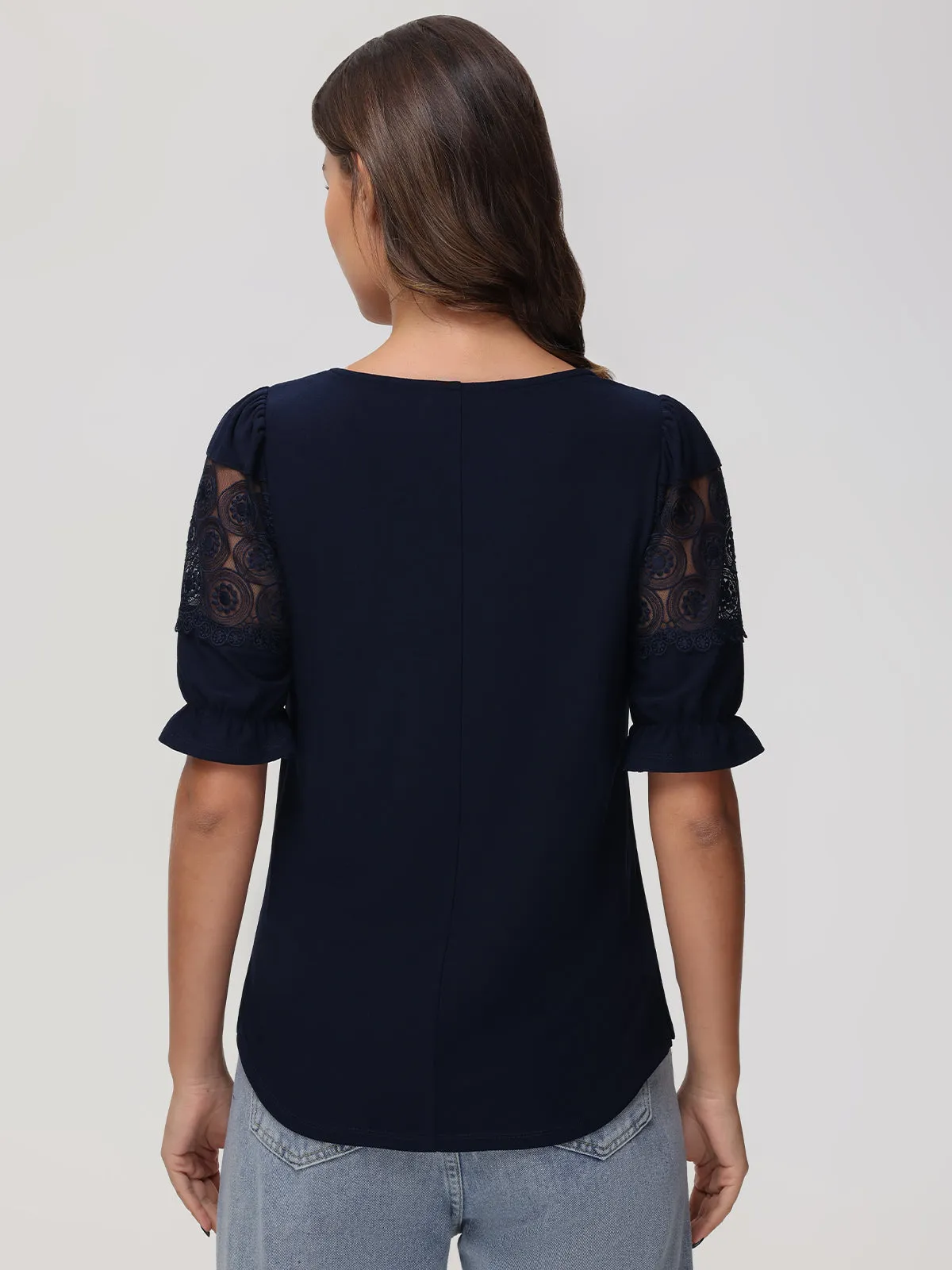 Lace Puff Sleeve Cool Top sold by 89th & Madison product image thumbnail 2