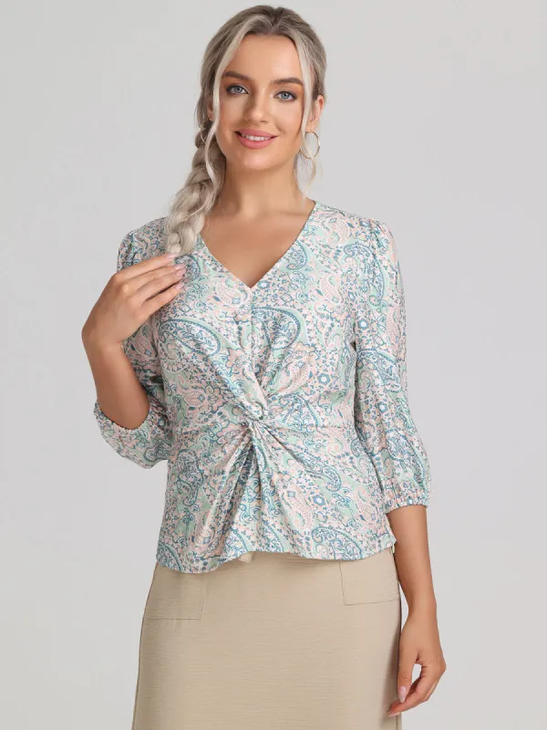 Floral Puff Sleeve Top sold by 89th & Madison