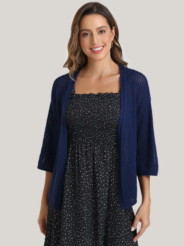 Crochet Drop Shoulder Cardigan sold by 89th & Madison