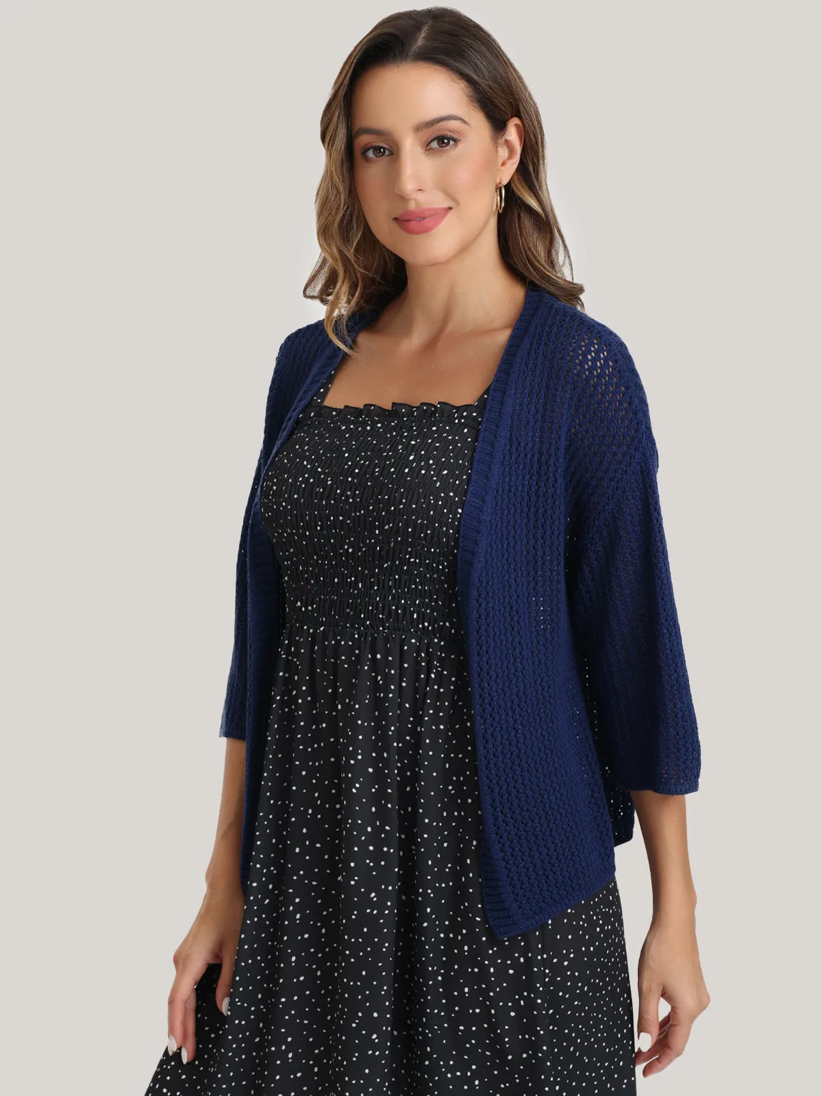 Crochet Drop Shoulder Cardigan sold by 89th & Madison product image thumbnail 3