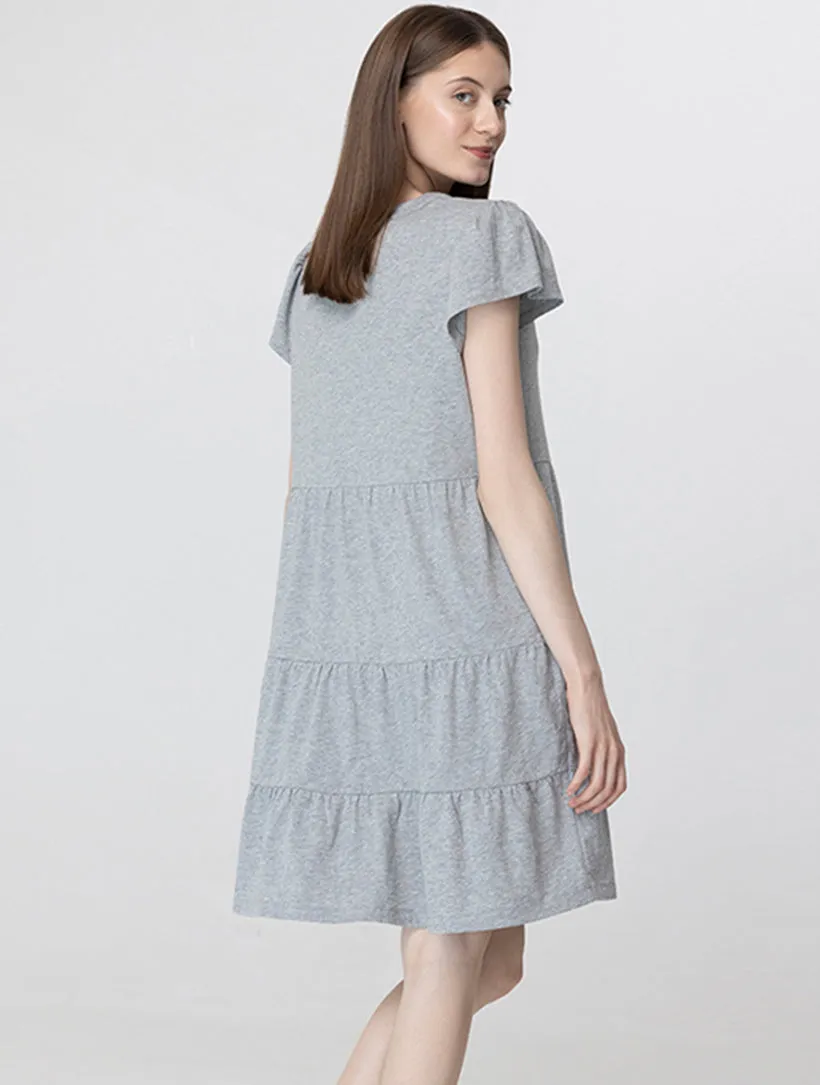 Flutter Sleeve Tiered Knit Dress sold by 89th & Madison product image thumbnail 3