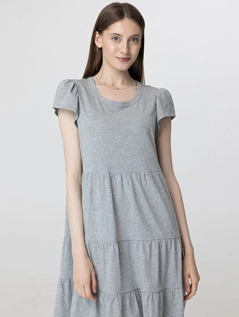 Flutter Sleeve Tiered Knit Dress sold by 89th & Madison product image thumbnail 2