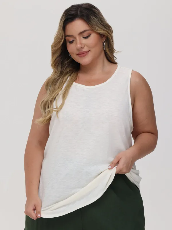 Plus Scoop Neck Tank Top sold by 89th & Madison