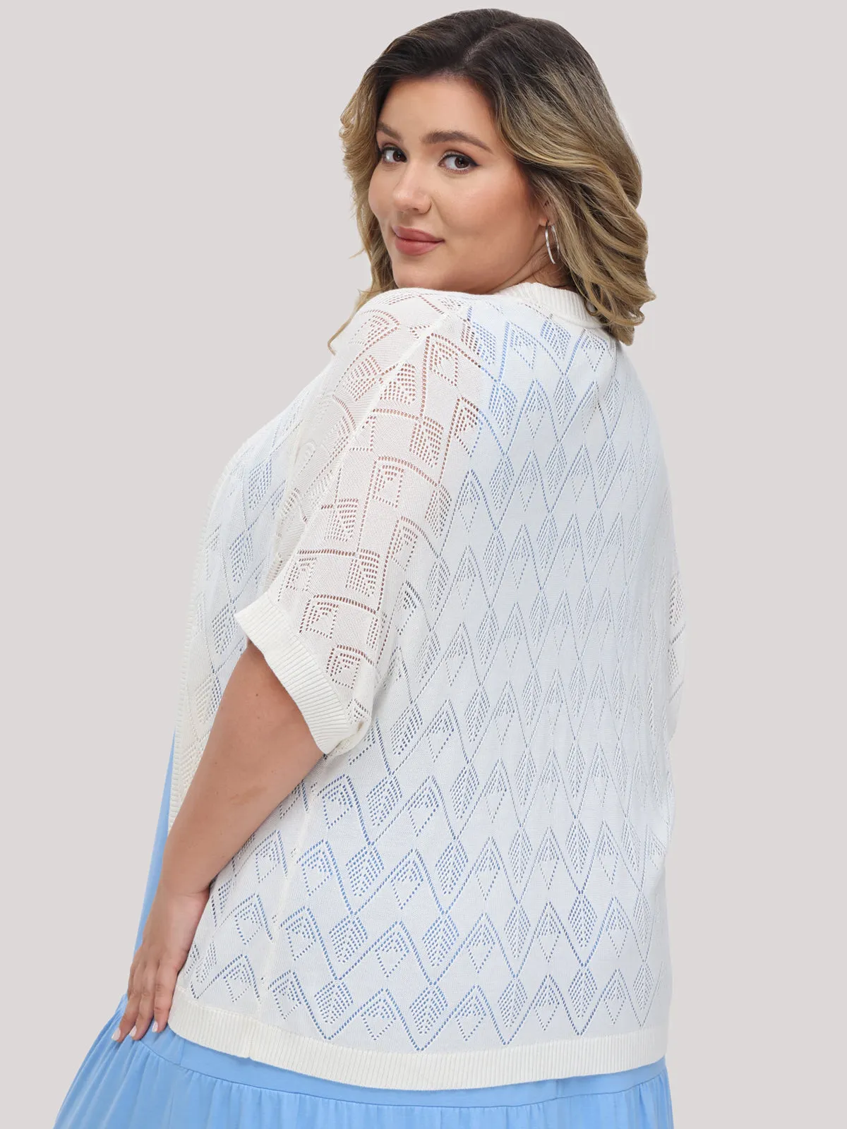 Plus Pointelle Stitch Cardigan sold by 89th & Madison product image thumbnail 2