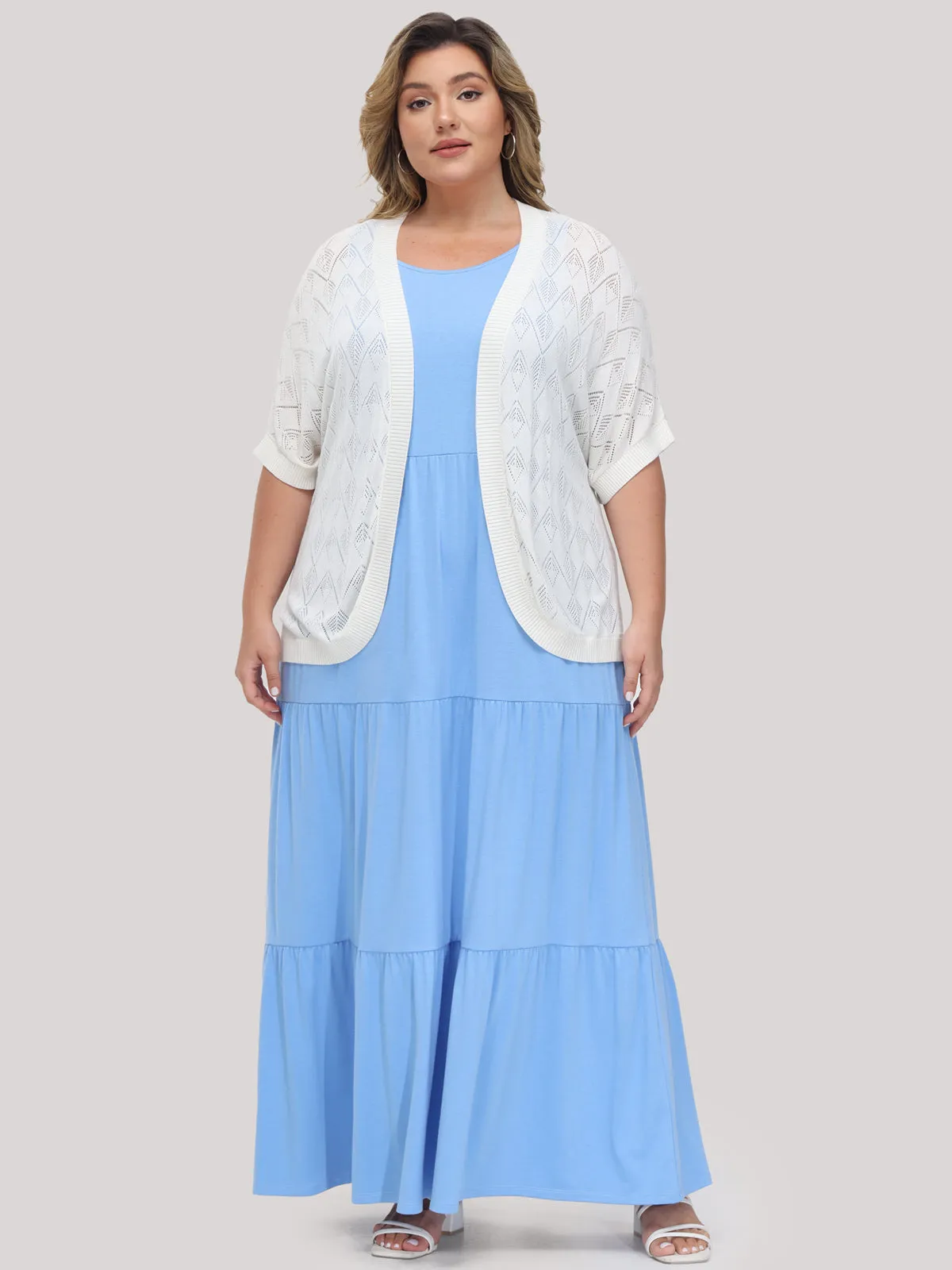 Plus Pointelle Stitch Cardigan sold by 89th & Madison product image thumbnail 5