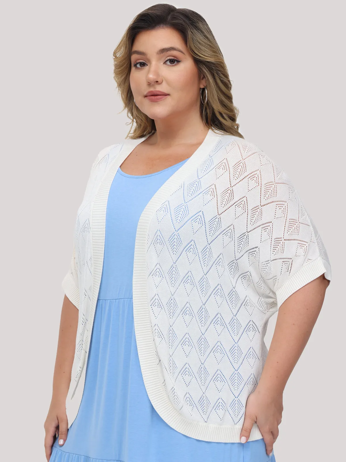 Plus Pointelle Stitch Cardigan sold by 89th & Madison product image thumbnail 3