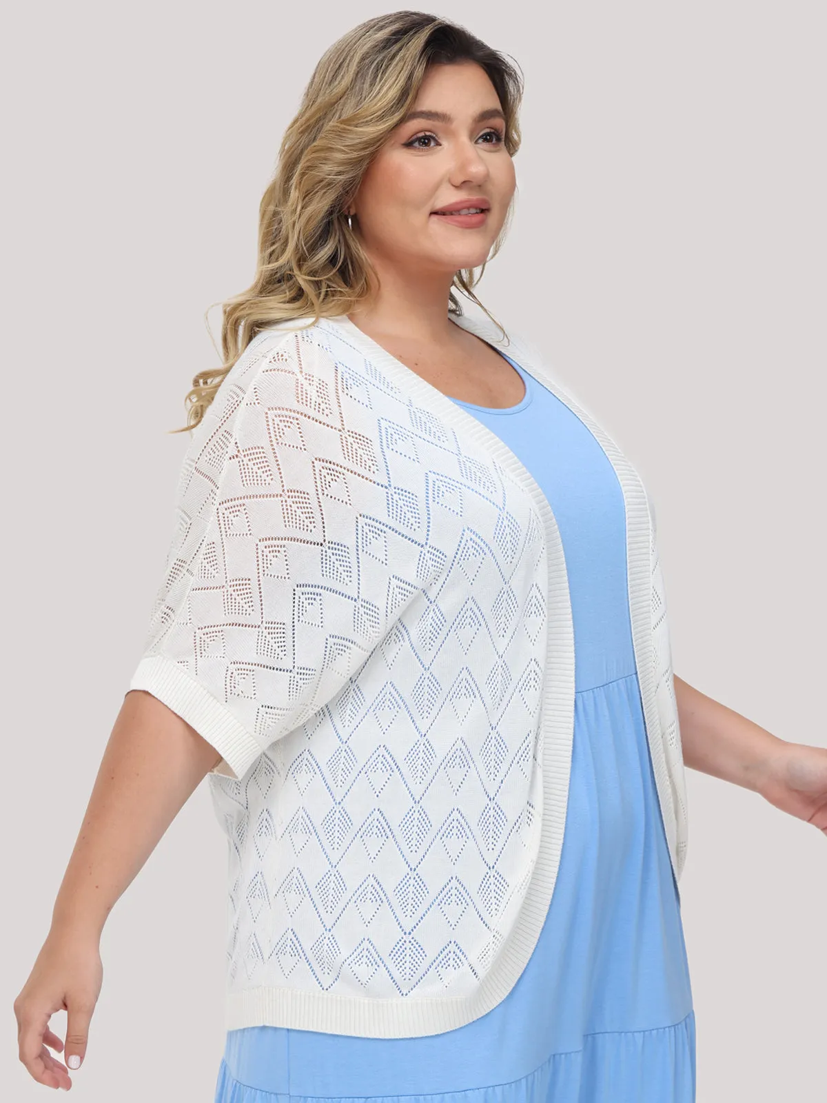 Plus Pointelle Stitch Cardigan sold by 89th & Madison product image thumbnail 4