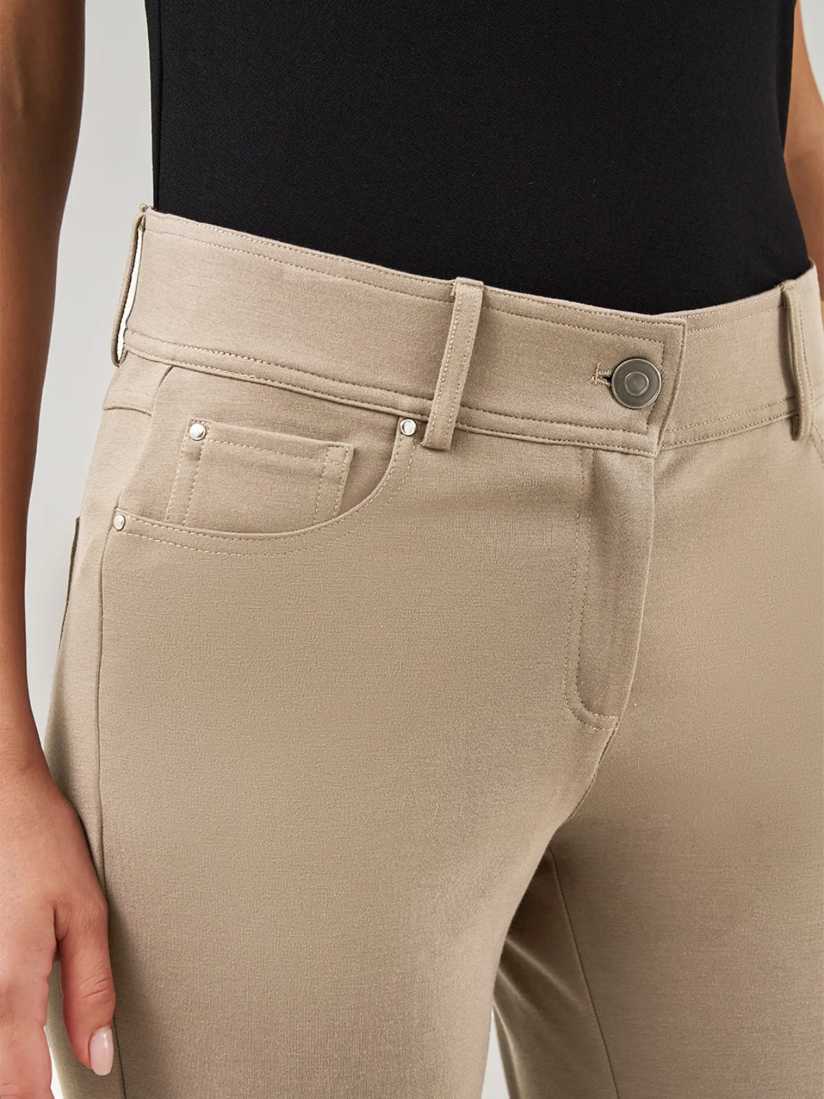 Luxe Ponte Five Pocket Stretch Straight Leg Little Black Pants sold by 89th & Madison product image thumbnail 4