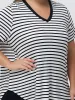 Plus Stripe V-Neck Tee sold by 89th & Madison