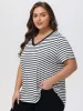 Plus Stripe V-Neck Tee sold by 89th & Madison