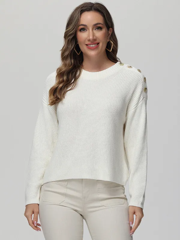 Button Shoulder Sweater sold by 89th & Madison