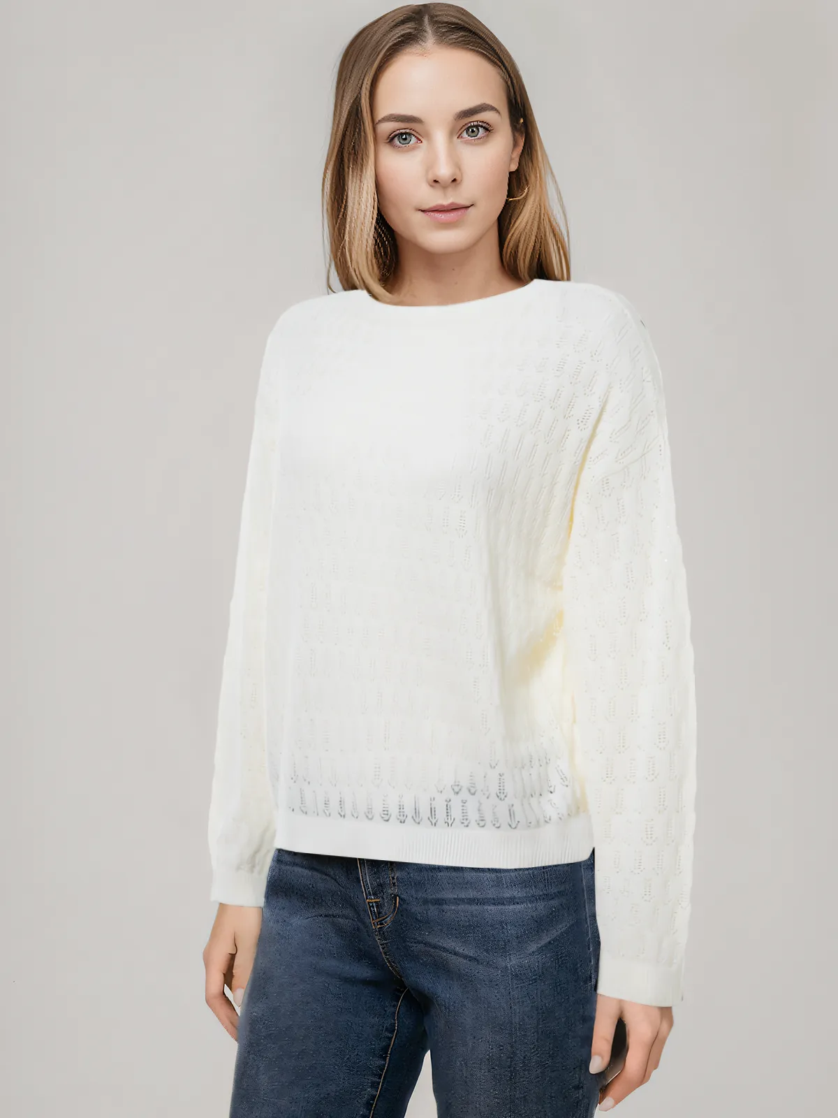 Pointelle Drop Shoulder Pullover sold by 89th & Madison product image thumbnail 2
