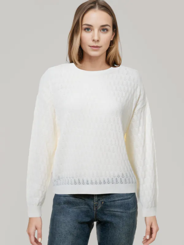 Pointelle Drop Shoulder Pullover sold by 89th & Madison